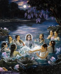 CV133 KRISHNA AND GOPIS IN YAMUNA